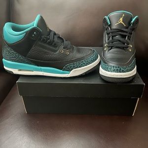 AIR JORDAN 3! “RIO TEAL” SIZE 6.5! “PRE-OWNED” READ DESCRIPTION 1ST!